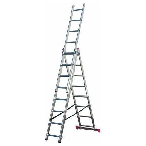 Escalera multiusos krause aluminio 9 peldaños 6 metros