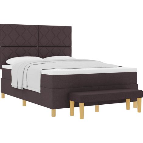Maison Exclusive - Letto a molle con testiera Marrone scuro 190 x 140 cm Tessuto (1/5)