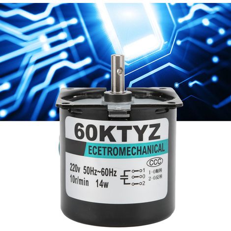 XD60KTYZ-AC-S1 Wechselstrom-Synchronmotor, 14 W, Permanentmagnet, niedrige Drehzahl, bidirektional und steuerbar, hohes Drehmoment, Mittelwelle, 10 U/min, 220 V Wechselstrom. (1/5)