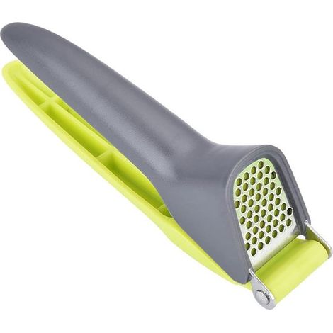 Prensa de ajos para cocina - Prensa de jengibre - Preparación culinaria - Diseño ergonómico - Acero inoxidable - Verde grisáceo (1/5)