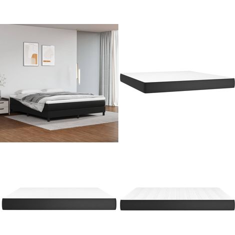 Matelas de lit à ressorts ensachés Noir 160x200x20cm Similicuir - Matelas - Matelas À Ressorts Ensachés - Matelas Similicuir - Literie - Sommier - Home & Living (1/5)