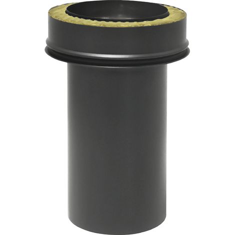 Adaptateur recoupable simple à double paroi isolé - DPI Inox 316L Noir 180 mm - 180 (175) mm (1/2)