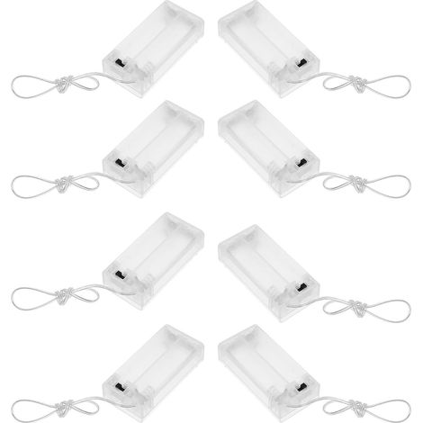 Boîtier de Batterie pour Guirlandes Lumineuses 10 Pièces en Plastique ABS Transparent Interrupteur, Support 2 Piles AA, Conçu pour Environnements Humides Extérieurs (1/5)