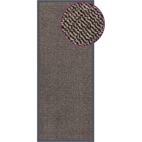 Alfombra de entrada, alfombra de pelo, 60 x 150 cm, marrón oscuro, 72948 (1/5)