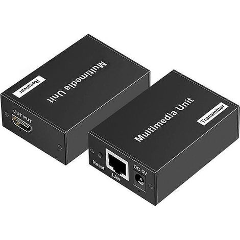 Rallonge de câble réseau compatible HDMI 200 mètres, audio et vidéo HD 1080p, émetteur réseau RJ45, prise américaine (1/5)