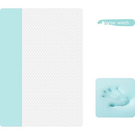 Cubrecolchón de espuma viscoelástica, funda extraíble, 140x200cm, blanco. (1/5)