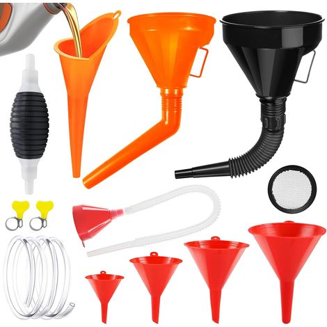 10 Pieces Petrol Funnel, Fuel Funnel, Engine Oil Funnel, Universal Petrol Funnel, Car Funnel for Motorcycle, Car, Automobile