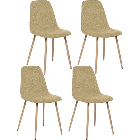 Lot de 4 chaises scandinaves en velours ajouré ROKA (1/5)
