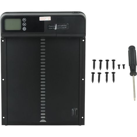 Automatische Hühnerstalltür mit Zeitschaltuhr, IP45 wasserdicht, Aluminiumlegierung, LED-Anzeige, batteriebetrieben (1/5)