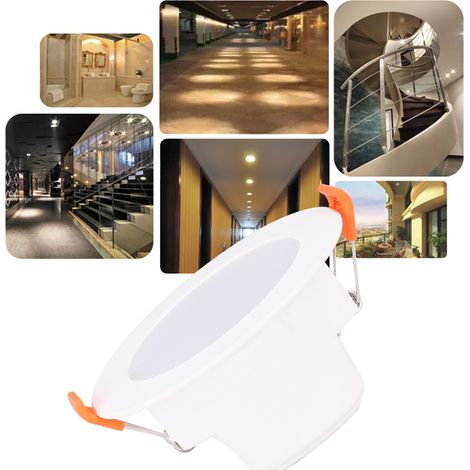 Lot 6 downlights LED 9W – 6000K – capteur radar intelligent – AC90-265V – couloir / balcon / escalier