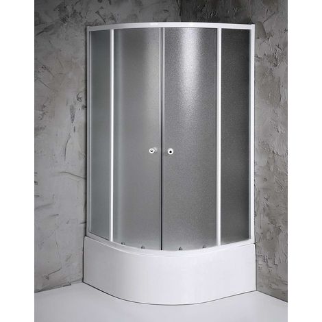 Aqualine - Cabina de ducha Arlen 90x90x150 cm, blanco/cristal BRICK BTR903 (1/4)