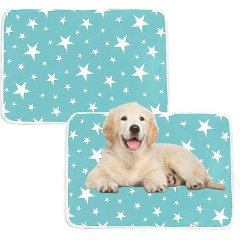2 Pack Washable Dog Pee Pads Waterproof Reusable Puppy Training Mat Size(50x70cm) (1/5)