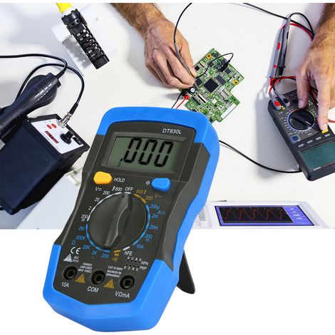 Tragbares, handliches digitales Mini-Multimeter mit LCD-Display und Messfunktionen für Gleich- und Wechselspannung sowie -strom (DT830L) (1/5)