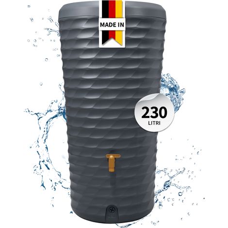 4rain JOLIE 2in1 serbatoio per pioggia 230 litri grigio grafite incl. ciotola per piante (1/5)