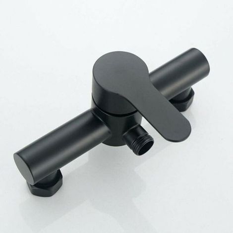 Robinet De Douche - Acier Inoxydable - Fixation Murale - Design Minimaliste - Noir - 18 x 10 x 10 cm (1/4)