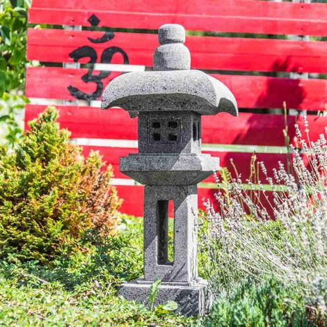 Lanterne japonaise pagode en pierre de lave 70 cm (1/5)
