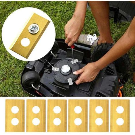 1 set, colour: gold, material: stainless steel, 30 lawnmower blades, stainless steel replacement blades, 2 holes. (1/5)
