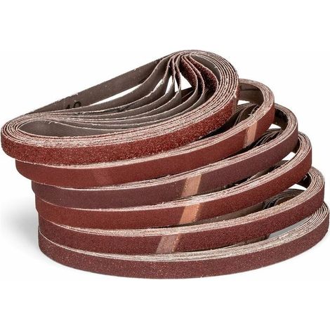 Lot de 120 bandes abrasives renforcées 13 x 457 mm Grain P80 pour ponçage bois et métal Résine synthétique pour finition lisse