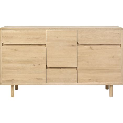 Waschtisch aus hellem Holz, massive Eiche L140 cm SINCLAIR (1/5)