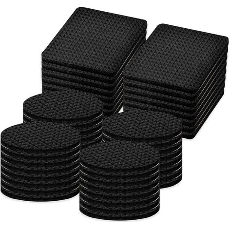 Set di 62 feltrini antiscivolo in gomma per gambe di mobili e sedie. Protezione antigraffio per pavimenti in legno. (1/4)