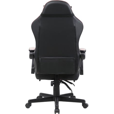 Chaise gaming ergonomique rose bébé en PVC avec poche de rangement au dos, vérin pneumatique niveau 3 testé TUV SGS, pour bureau et loisirs CHICFURN (1/5)