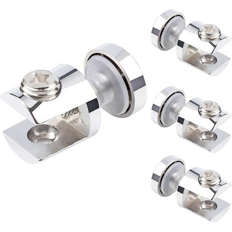 Lntyq 4 Pièces Supports D'étagère en Verre, Pinces à Verre, Supports de Serrage Cylindrique pour Verre, Support de Verre Réglable pour Verre de 5-10mm