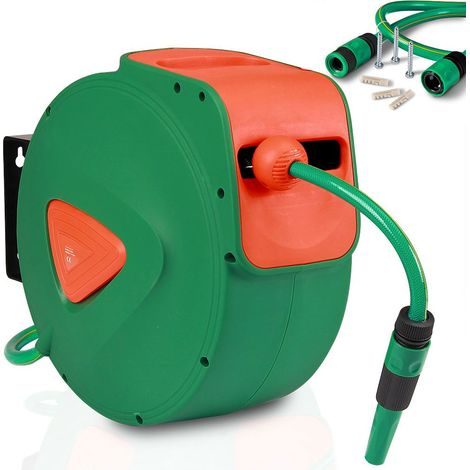 Avvolgitubo Acqua Automatico da Parete Giardino Tubo 20 Mt + 2 Mt Fissaggio muro (1/5)