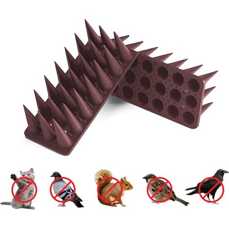 Offgridtec Confezione da 20 Picchetti Repellenti per Piccioni, Picchetti Repellenti per Uccelli da 6 M, Protezione Gatti per Balcone, Davanzale, Recinzione, Tetto, Facile da Installare - Marrone (1/5)