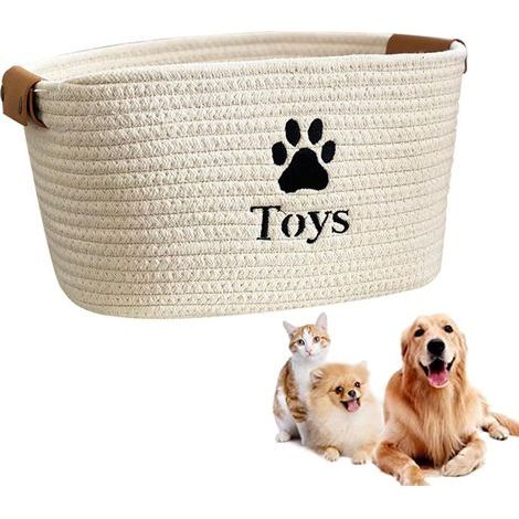 Pet Toy Storage Basket, Dog/Cat Storage Box, Cotton Rope Material, Toy Storage Box, Pet Supplies (1/5)