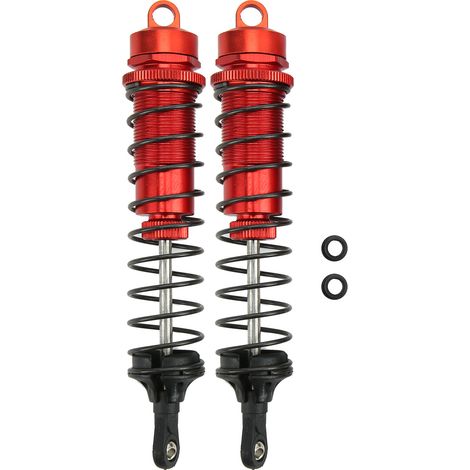 2 Amortisseurs RC 140mm à Huile Réglables pour TRAXXAS SLASH 2WD 1/8 Voiture Radiocommandée Rouge (1/5)