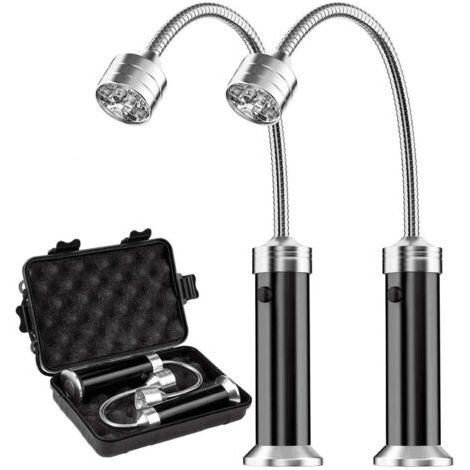 Lampe pour Barbecue Lot de 2 Lumières LED de Gril BBQ avec Base magnétique Rotation à 360 Degrés Flexible Réglable pour Barbecue, Camping, Fête, Extérieur [Classe énergétique E] (1/5)