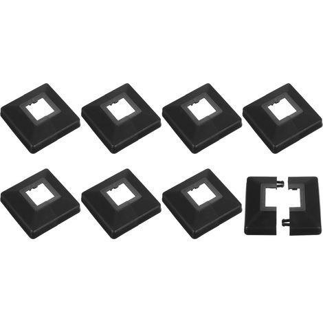 Cache-Poteau, 8 Pièces 30x30mm/1.2"x1.2" en Plastique, Style Fendu, pour Couvrir La Base Du Poteau, pour Clôture, Escalier, Balcon, 88x88mm/3.5"x3.5" (Dimensions Totales) (1/5)