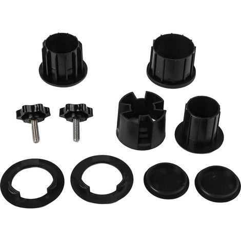 Kit adaptateur de base de parasol avec anneaux réducteurs 38 mm 48 mm pour pied de parasol extérieur en plastique sécurisé Noir (1/5)