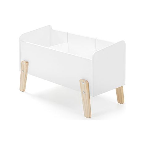 Coffre à jouets 80x39x48 cm en pin blanc - KIDLY