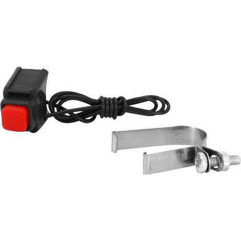 Bouton avertisseur noir klaxon sonore collier universel guidon moto cyclomoteur mobylette tracteur (1/2)