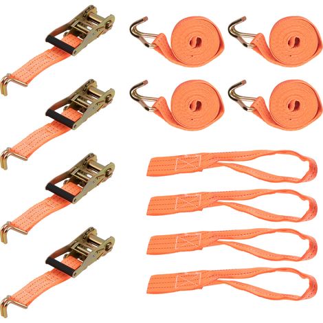 4X Heavy Duty Ratchet Ties Down Straps 38mm 2.9Meter Lashing Cargo Luggage 2Ton (1/5)