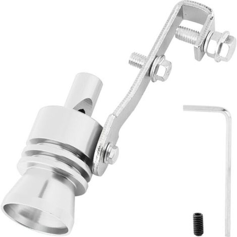 Sifflet Turbo Universel pour Tuyau de Voiture, en Alliage D'aluminium Haute Performance, Rehausseur de Son pour Automobile, ATV, SUV, Accessoires Automobiles, Noir, Rouge, Bleu, (SILVER) (1/5)