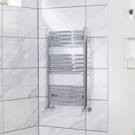 Curved Heated Towel Rail Radiator Bathroom Central Heating Ladder Warmer Rad 800x500mm Chrome (1/5)