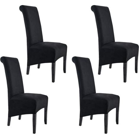 Stretch Dining Chair Slipcovers, Oversized Removable Washable Soft Spandex Extra Large Dining Room Chair Covers (1/4)