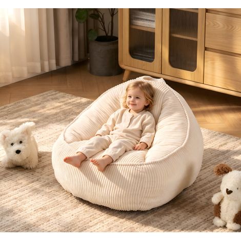 Fauteuil pouf en velours côtelé doux – Dimensions 72×69×51 cm – Confort pour enfants – Sans montage – Adapté coin lecture (1/5)