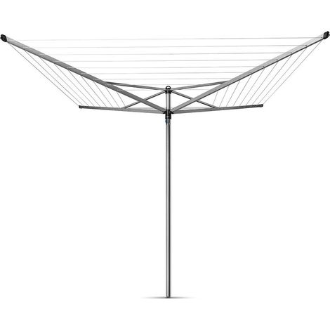 Brabantia - Stendibiancheria Topspinner - 50m di Spazio per Stendere - Corde Resistenti ai raggi UV & Profilo Antiscivolo - con Picchetto e Custodia (45mm) - Metallic Grey - ø 295 cm (1/5)
