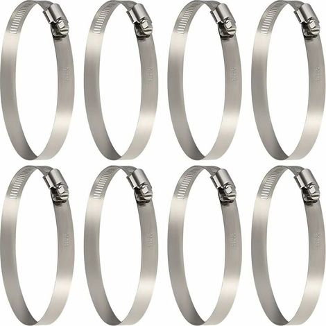 8 fascette stringitubo regolabili in acciaio inox, 91-114 mm, misure assortite per il fissaggio di tubi flessibili e tubi rigidi