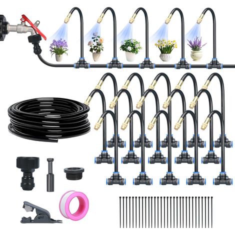 Garden Irrigation System, Automatic Curved 360° Irrigation System, Irrigation Pipe, Raised Irrigation for Garden, Lawn, Vegetable Garden, Farm (15M) (1/5)