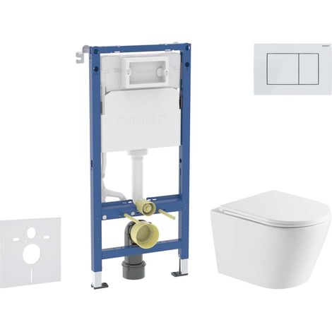 Geberit Duofix - Set Vorwandelement, Nefia-WC mit Softclose-Sitz und Delta30-Betätigungsplatte, Alpinweiß SANI11CA31116