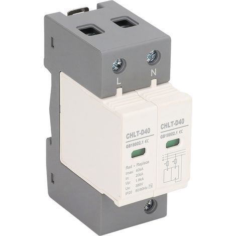 Parafoudre AC modulaire 2P 40kA 385V, conception ignifuge, réponse rapide, protection contre les surtensions (1/5)