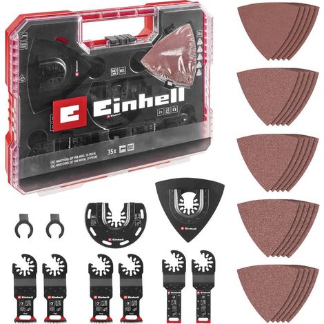 Einhell 708136 XLPLUS-CASE HCS, Ossido di alluminio, Acciaio al cromo vanadio Kit di accessori per multiutensile 1 KIT (1/5)