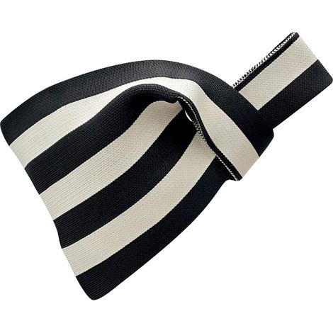 Sac Shopping Cabas à motifs rayures grand format réutilisable en polyester pour voyages quotidiens noir et blanc (1/5)