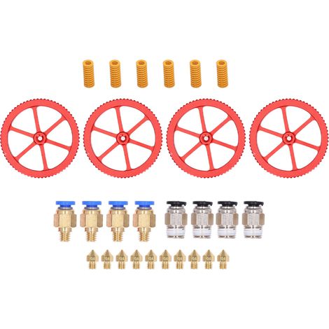 Kit d'écrous de nivellement manuel pour imprimante 3D, connecteurs pneumatiques, ressorts de compression pour plateau chauffant, buses MK8 pour CR-1 (1/5)