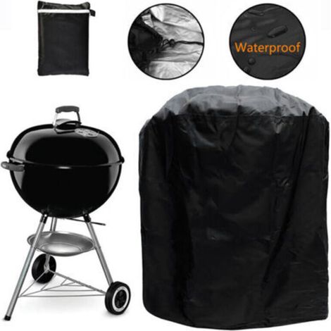 Housse de barbecue imperméable extérieure, résistante à la poussière et durable, couleur noire