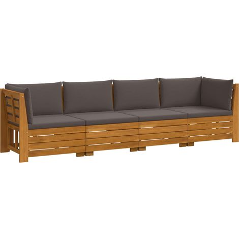 Maison Exclusive - Outdoor-Sofagarnitur mit Kissen 4 Stück Braun